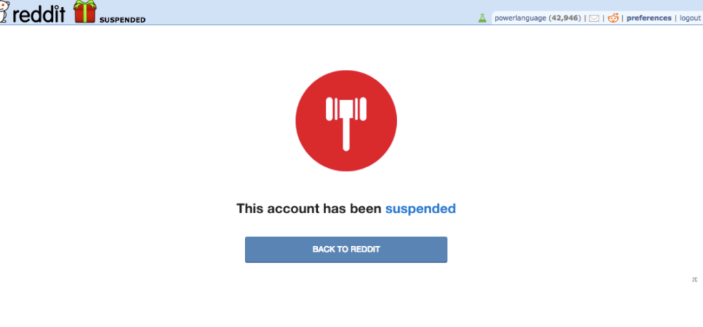 Suspended account on reddit