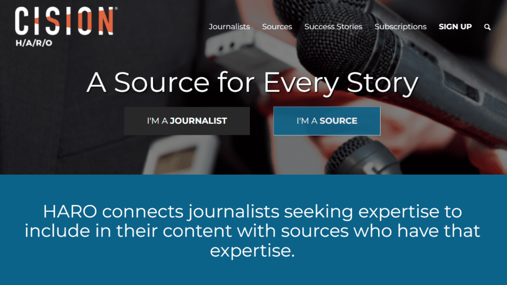 HARO connectsjournalists seeking expertise to include in their content with sources who have that expertise