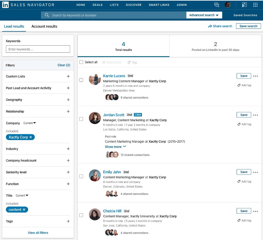 Search for SaaS companies LinkedIn’s Sales Navigator Tool
