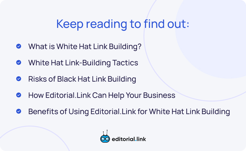 List of questions about White Hat Link Building 