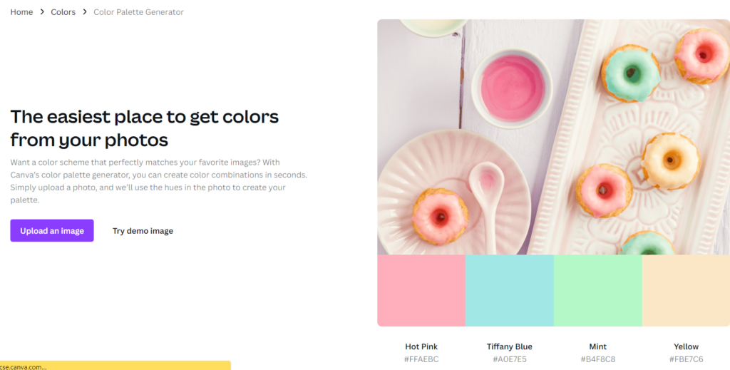 Color Palette Generator piece created by Canva