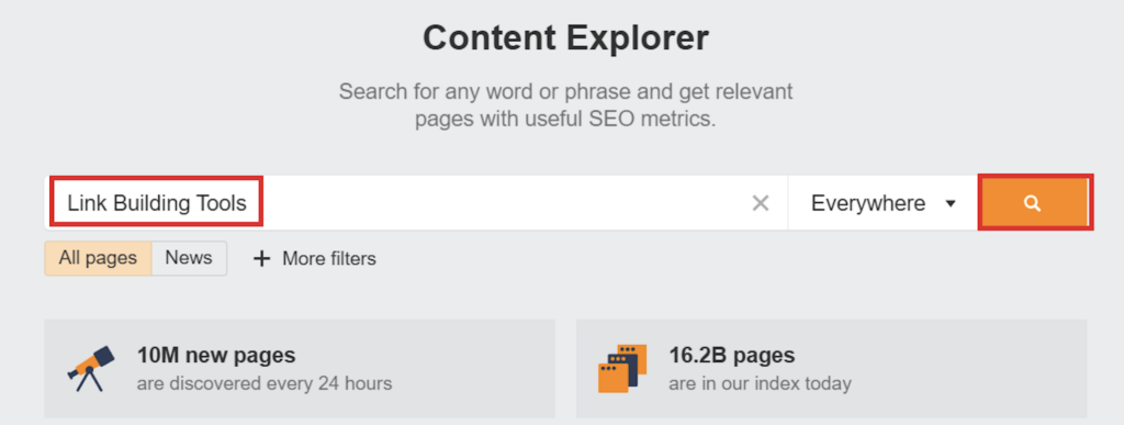 Content Explorer by Ahrefs