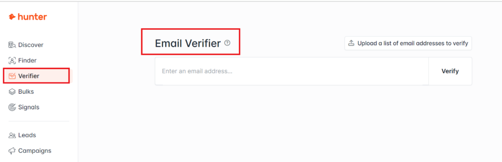 Email verifier by Hunter