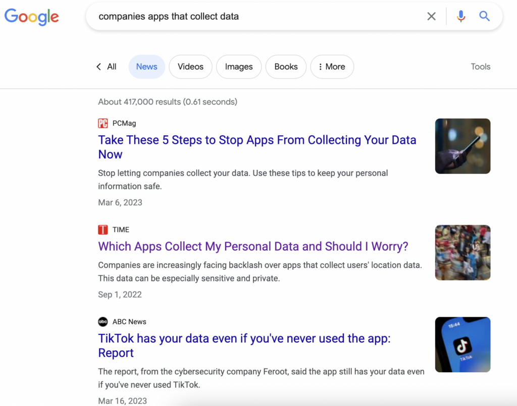 Explore Google News and other SERPs to see if people are talking about your idea.