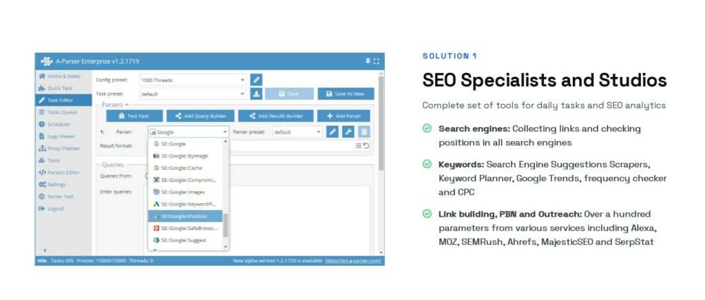 A-parser SEO tool