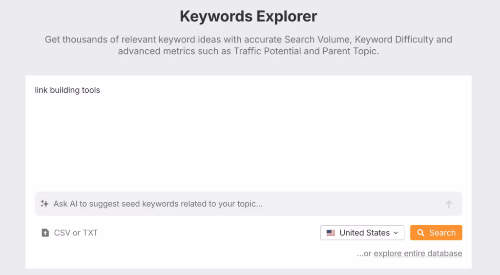 Keyword Explorer by Ahrefs