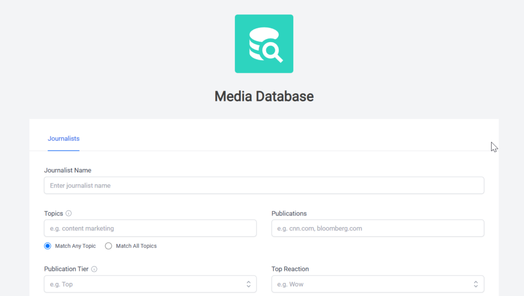 Media Database by BuzzSumo