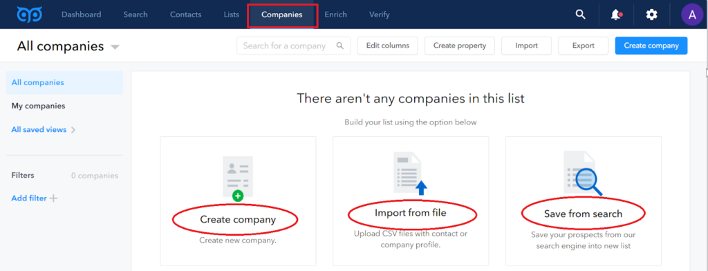 the same with company lists — super flexible