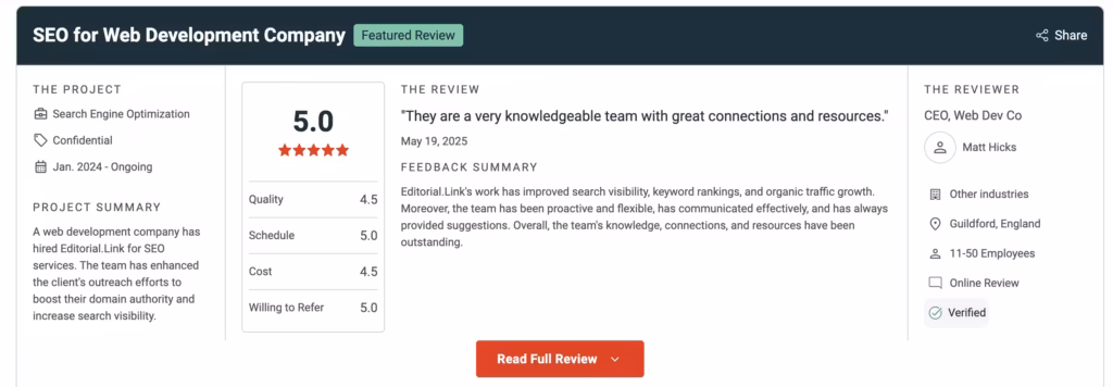 Editorial.Link reviews