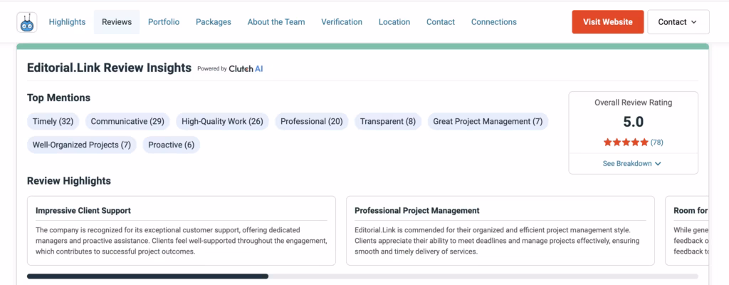 Check reviews of link building provider