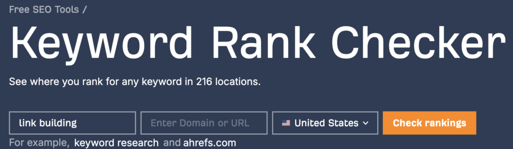 keyword rank checker by ahrefs