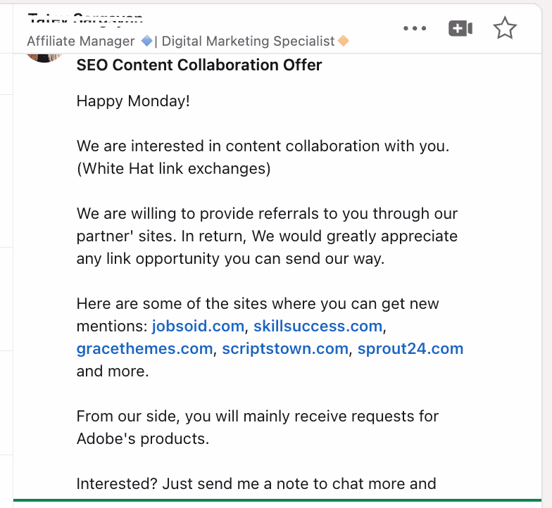 linkedin link exchange