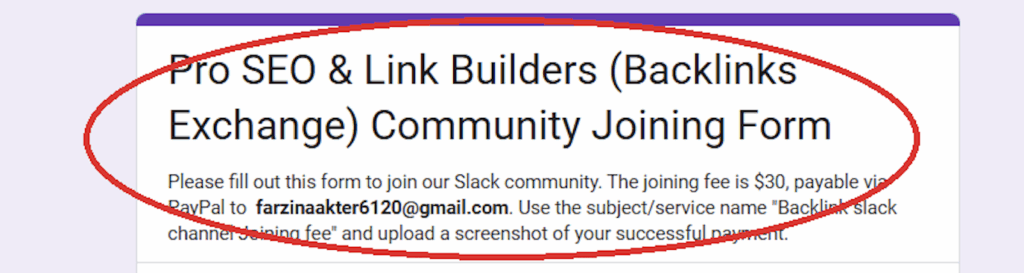 sign up for link exchange slack group