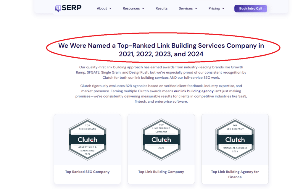 Clutch awards for uSerp