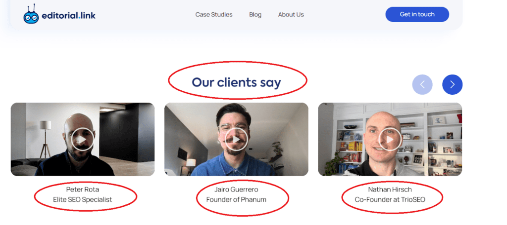Editorial.Link video reviews by clients