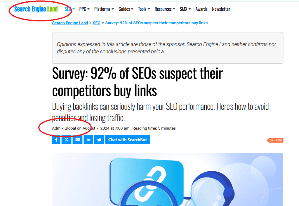 Example of sponsored post