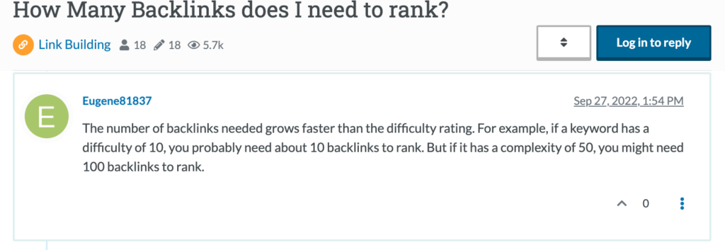 If KD is 10, you might need 10 backlinks