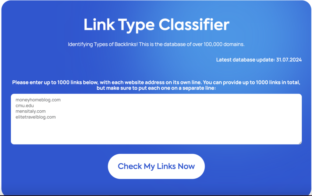 link type classifier