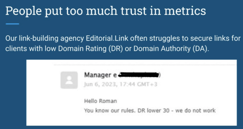 People put too much trust in metrics