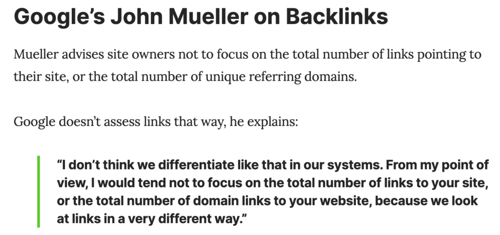 John Mueller sobre backlinks