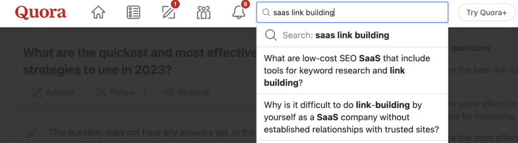life result on quora saas link building