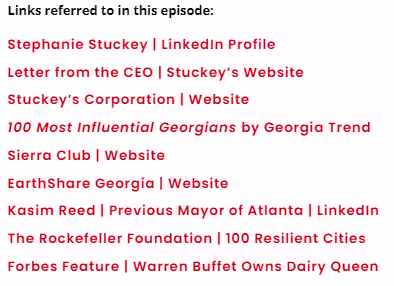 Podcast page contains several links