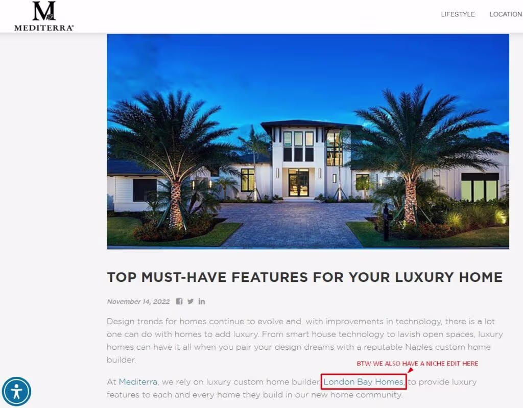 Example of guest posting for real estate industry