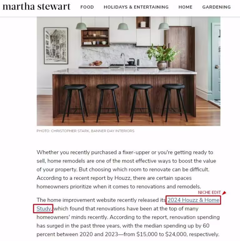 example of niche edits for estate industry