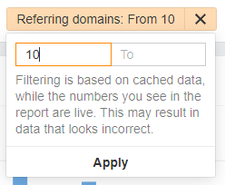 Filter the results by referring domain