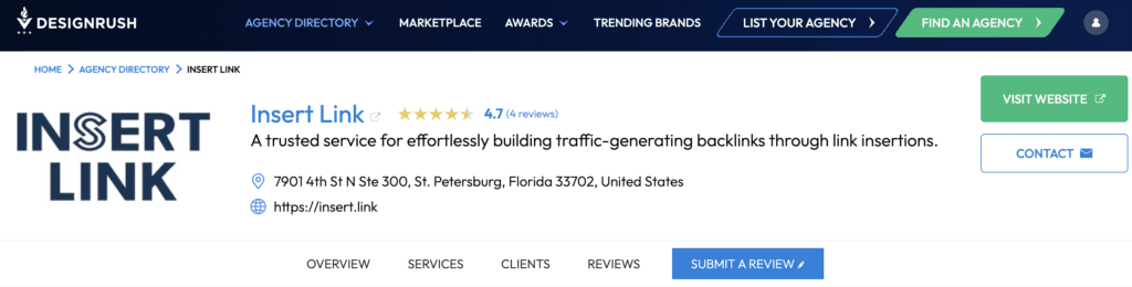 INSERT.LINK reviews on DesignRush