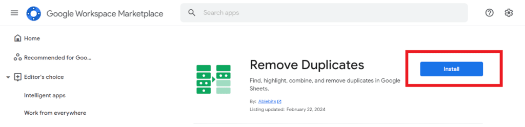 install Remove Duplicates