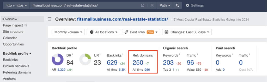 statistic page gained them hundreds of backlinks