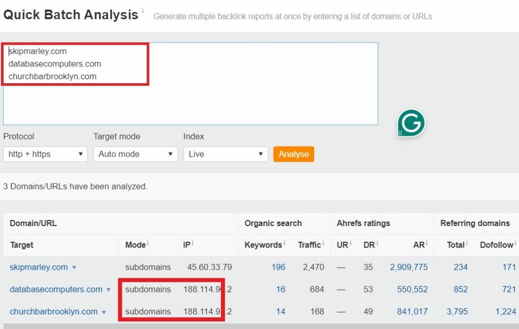 quick batch analysis of pbn links