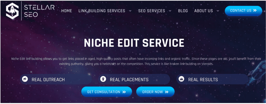 Stellar SEO niche edit services