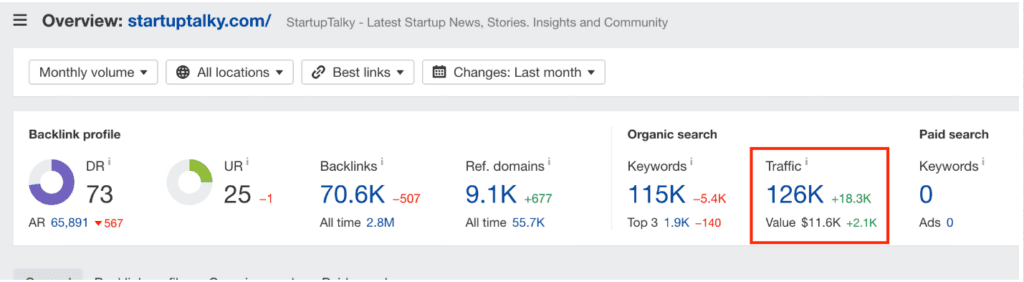 To quickly assess traffic quality, look at its value