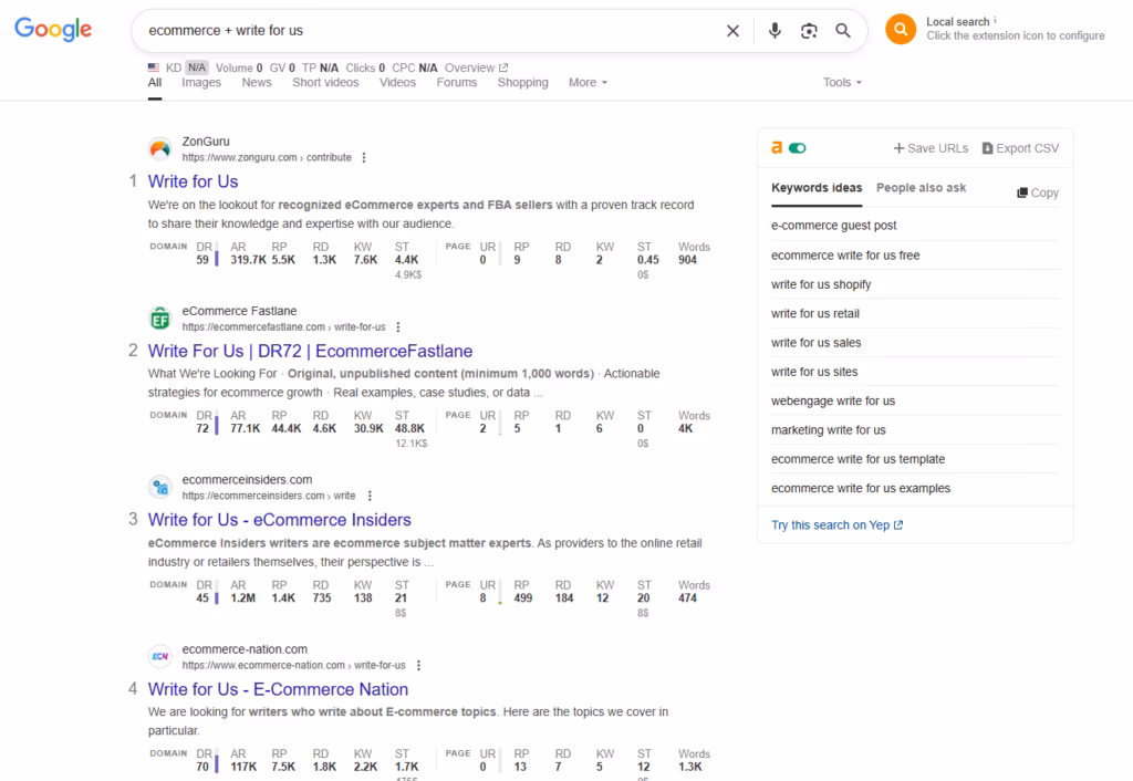 use google search operator to find opportunities