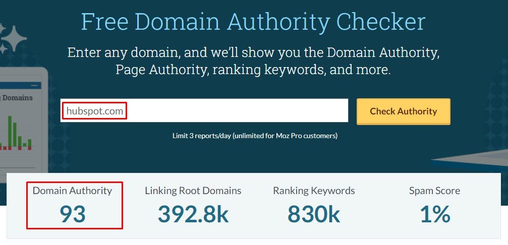free domain authority checker by moz