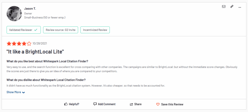 Whitespark reviews