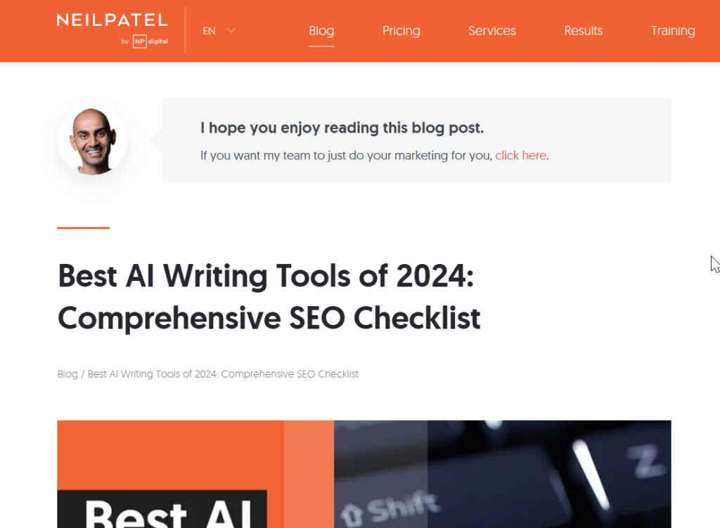 blogger outreach post on neilpatel