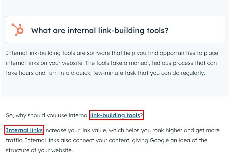 example of anchor text on hubspot