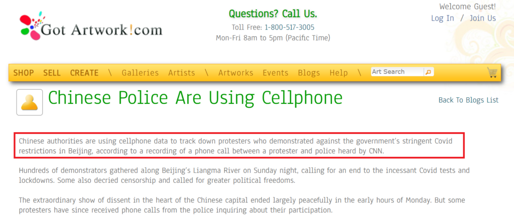 blog post discussing how Chinese police track protesters