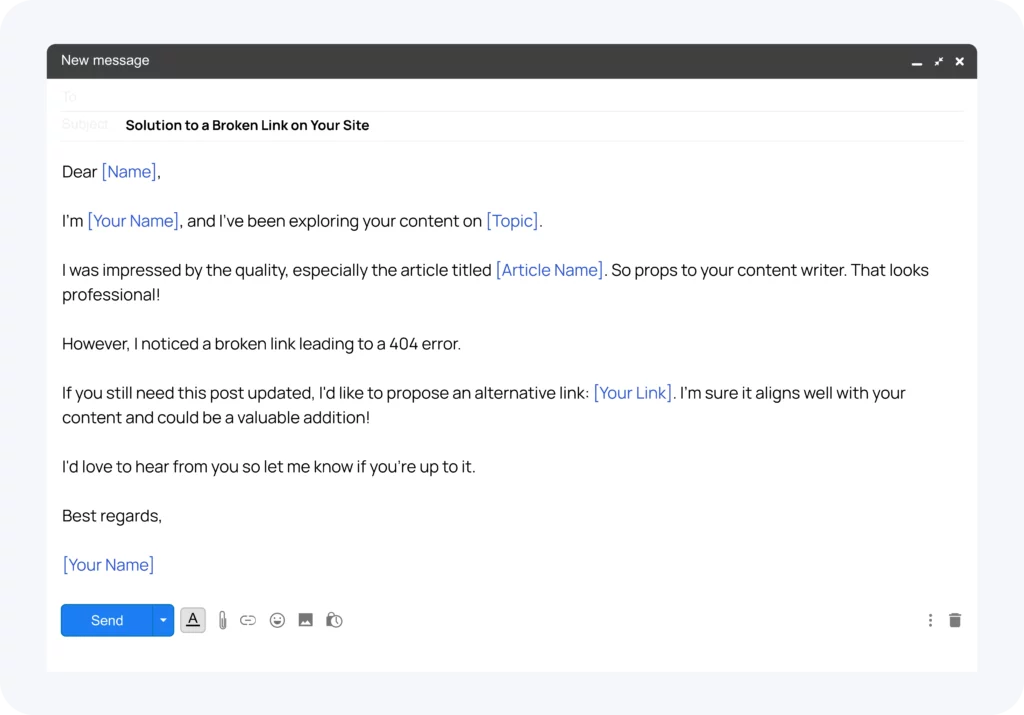 outreach email example for broken link building