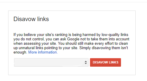 submit your links by clicking disavow links