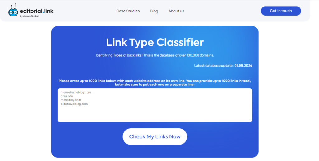 Link type classifier