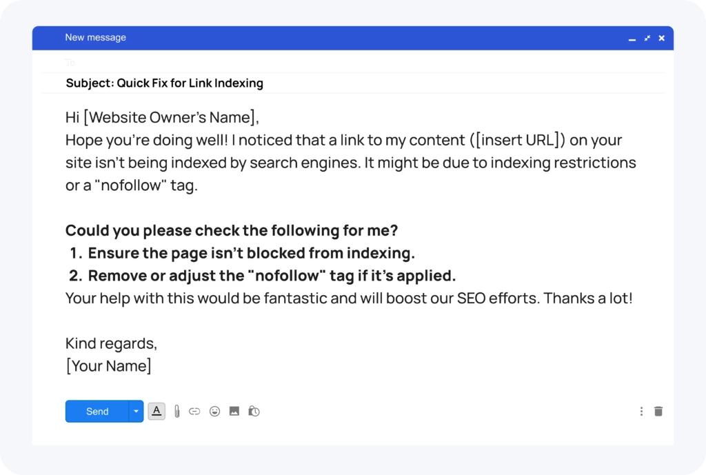 Quick Fix for Link Indexing