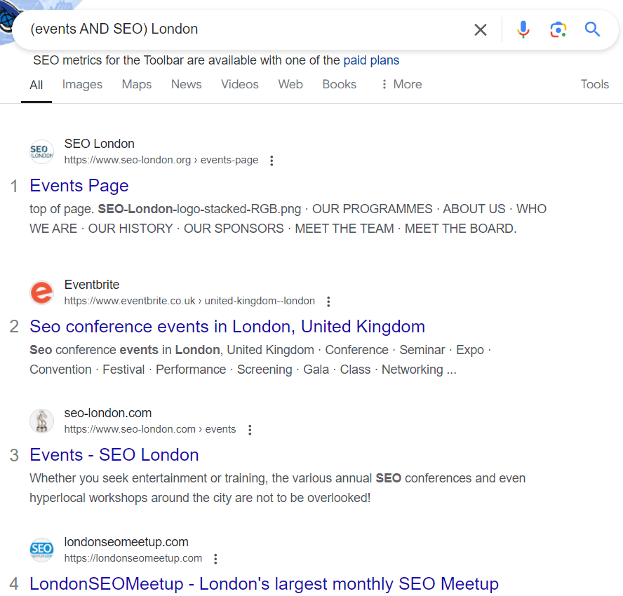 rus search to find event related to your niche