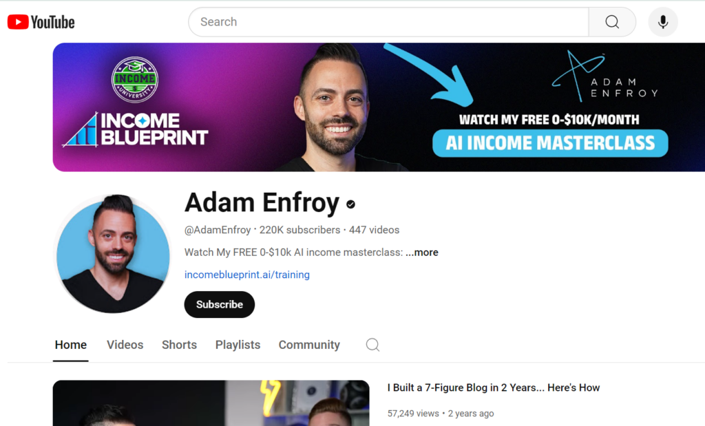 Adam Emfroy YouTube