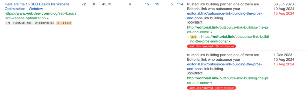 high-value links from a DR72 domain