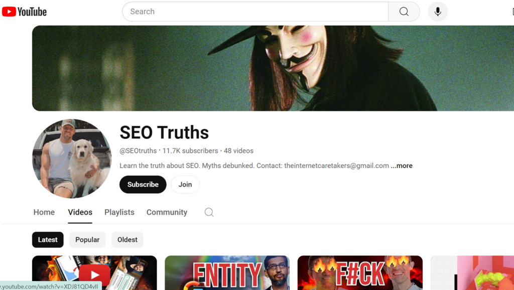 SEO Truths Youtube