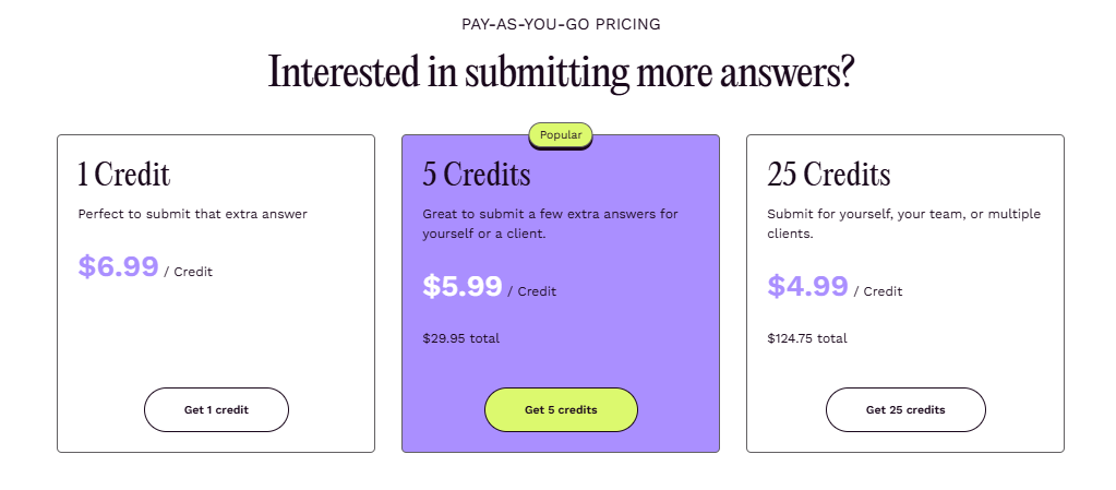 credit-based pay-as-you-go option